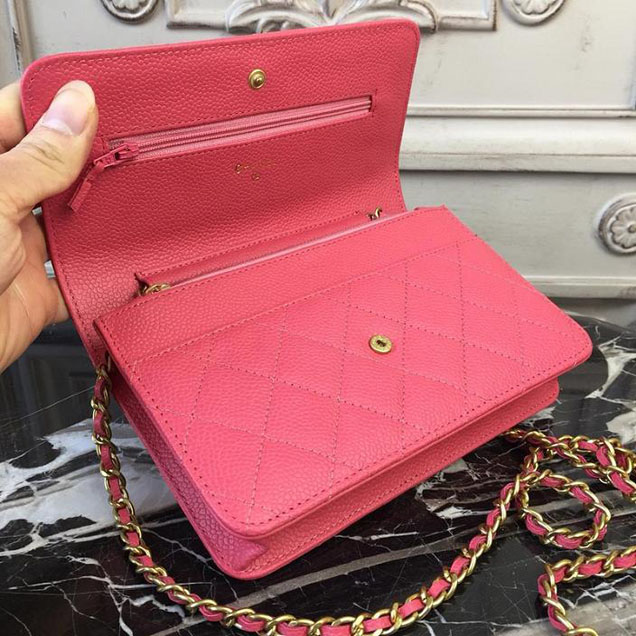 Chanel WOC Wallet on A Chain Bag Small 18cm Caviar Leather Cruise 2018 Collection Pink