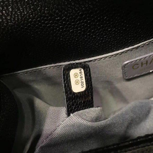 Chanel Boy Bag 25cm Caviar Leather Antique Gold Hardware Cruise 2018 Collection Black