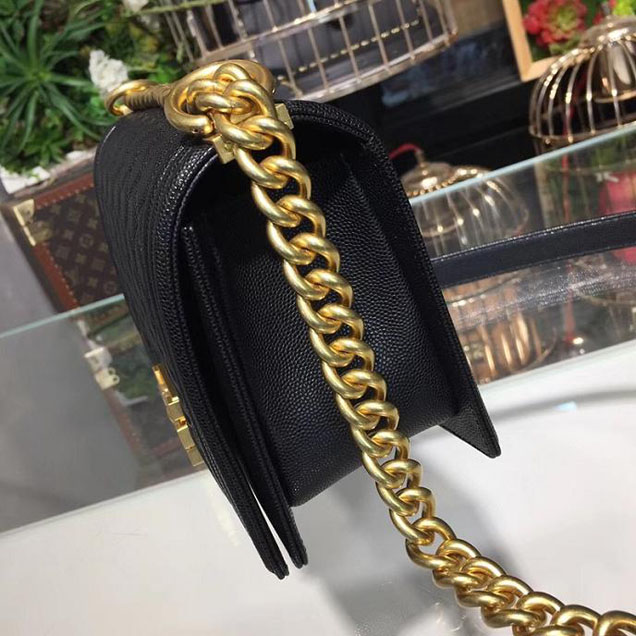 Chanel Boy Bag 25cm Caviar Leather Gold Hardware Cruise 2018 Collection Black