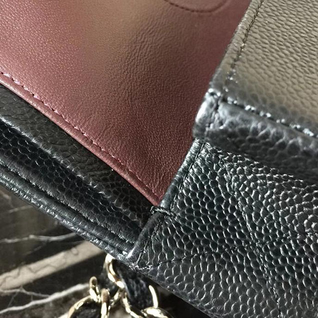 Chanel Classic Flap Bag Large 30cm Caviar Leather Silver Hardware Fall Winter 2017 Act 2 Collection Black