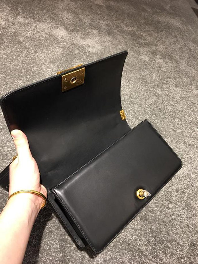 Chanel Chain Handle Bag 25cm Python Skin Leather Antique Gold Hardware Fall Winter Act 2 Collection Black Gold