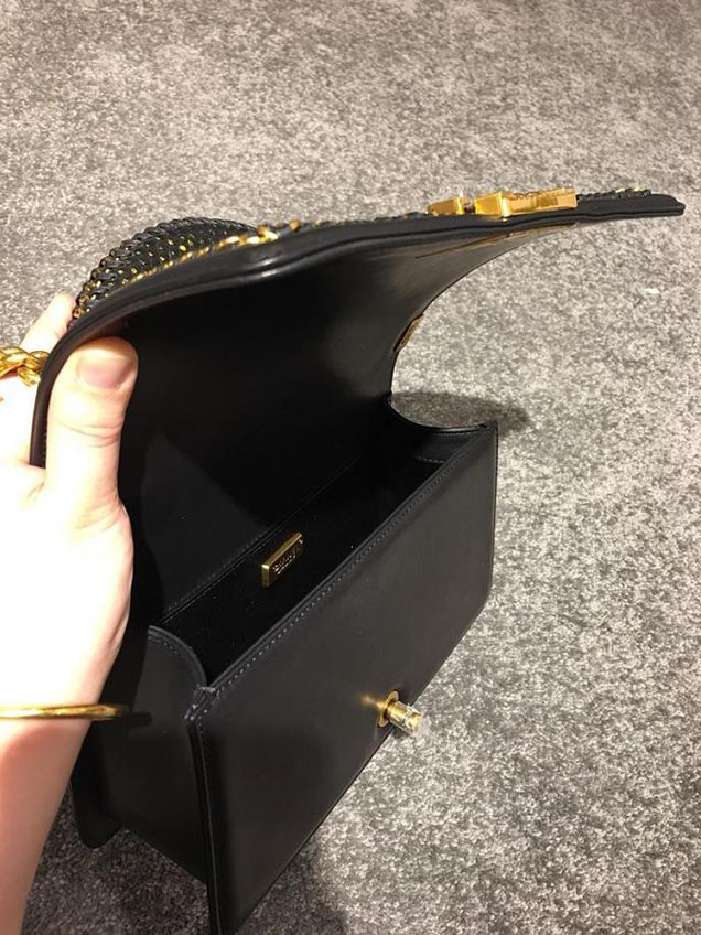 Chanel Chain Handle Bag 25cm Python Skin Leather Antique Gold Hardware Fall Winter Act 2 Collection Black Gold