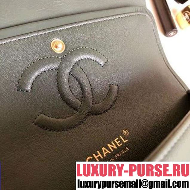 Chanel Pleated Crumpled Calfskin Classic Flap Medium Bag Paon 2018 (1A111-8030507 )