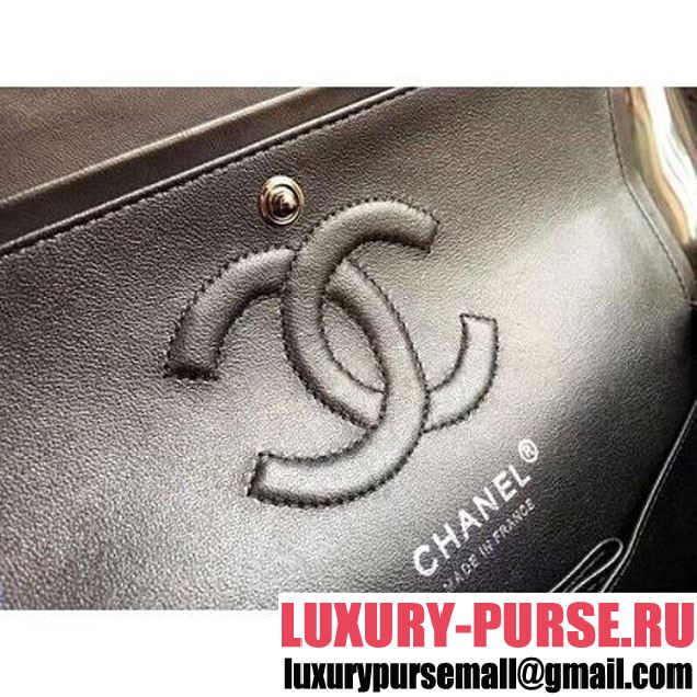 Chanel So Black Chevron Lambskin Medium Classic Flap Bag  (1A111-8030504 )