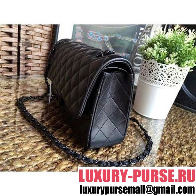 Chanel So Black Quilting Lambskin Medium Classic Flap Bag  (1A111-8030502 )