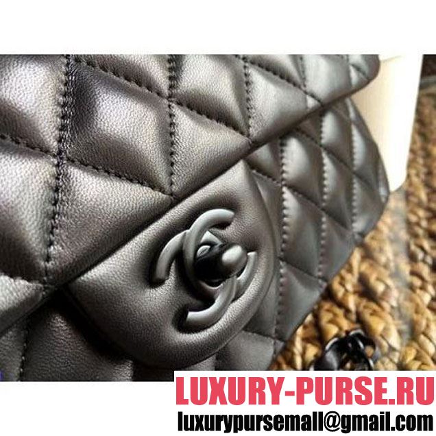 Chanel So Black Quilting Lambskin Medium Classic Flap Bag  (1A111-8030502 )