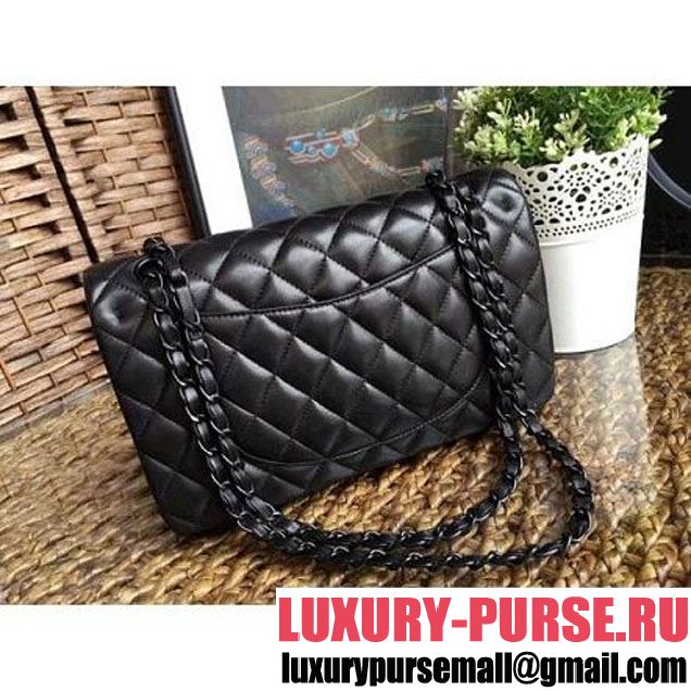 Chanel So Black Quilting Lambskin Medium Classic Flap Bag  (1A111-8030502 )