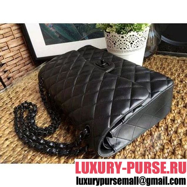 Chanel So Black Quilting Lambskin Jumbo Classic Flap Bag  (1A111-8030501 )