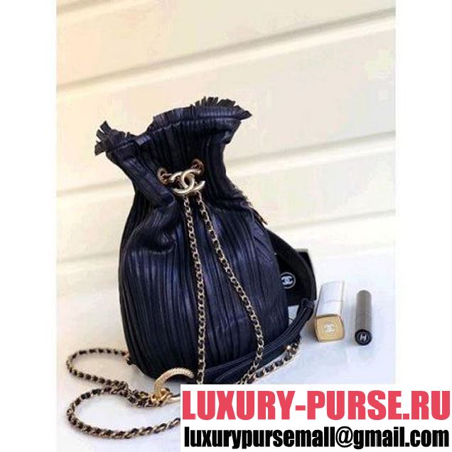 Chanel Coco Pleats Small Backpack Bag A57145 Black 2018 (1A111-8030513 )