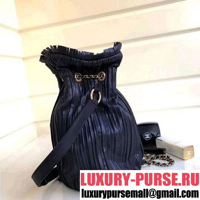 Chanel Coco Pleats Small Backpack Bag A57145 Black 2018 (1A111-8030513 )