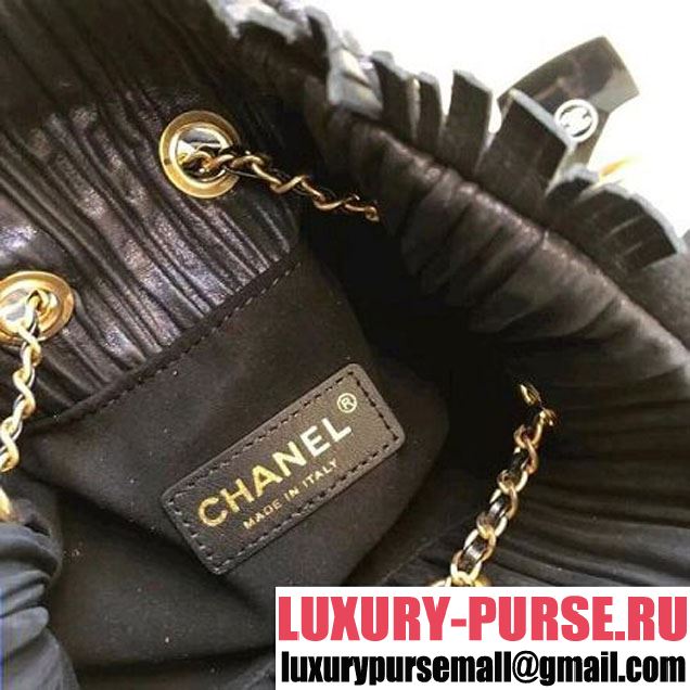 Chanel Coco Pleats Small Backpack Bag A57145 Black 2018 (1A111-8030513 )