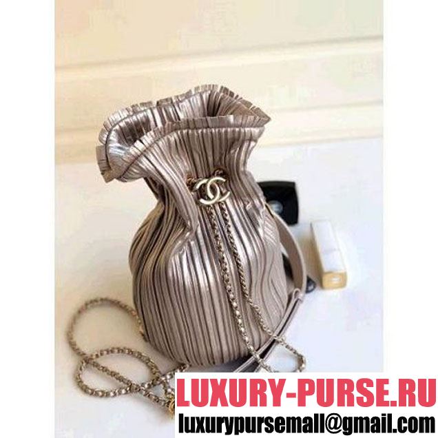 Chanel Coco Pleats Small Backpack Bag A57145 Gold 2018 (1A111-8030512 )