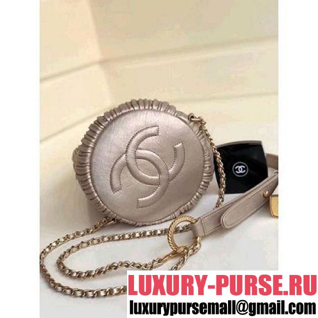 Chanel Coco Pleats Small Backpack Bag A57145 Gold 2018 (1A111-8030512 )