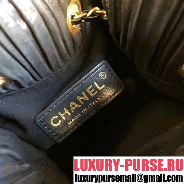 Chanel Coco Pleats Large Backpack Bag A57146 Black 2018 (1A111-8030511 )