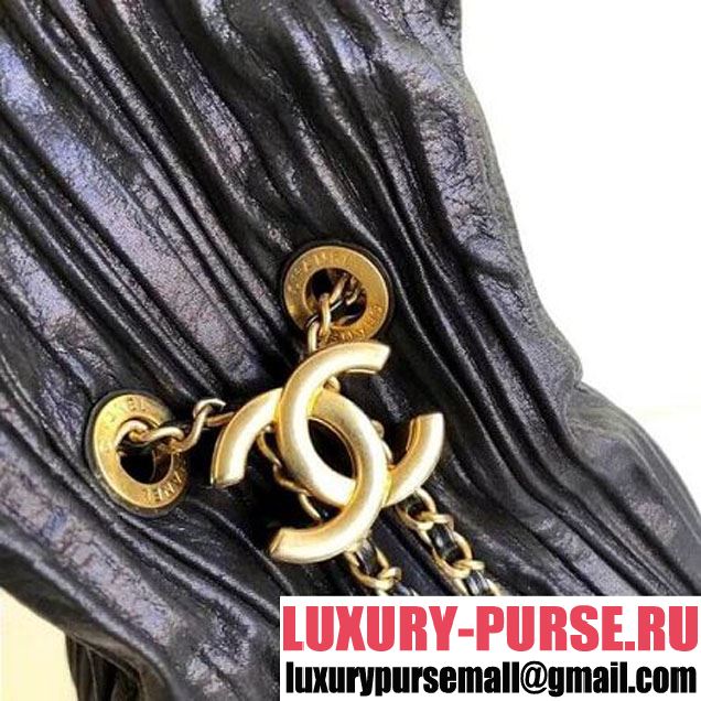 Chanel Coco Pleats Large Backpack Bag A57146 Black 2018 (1A111-8030511 )