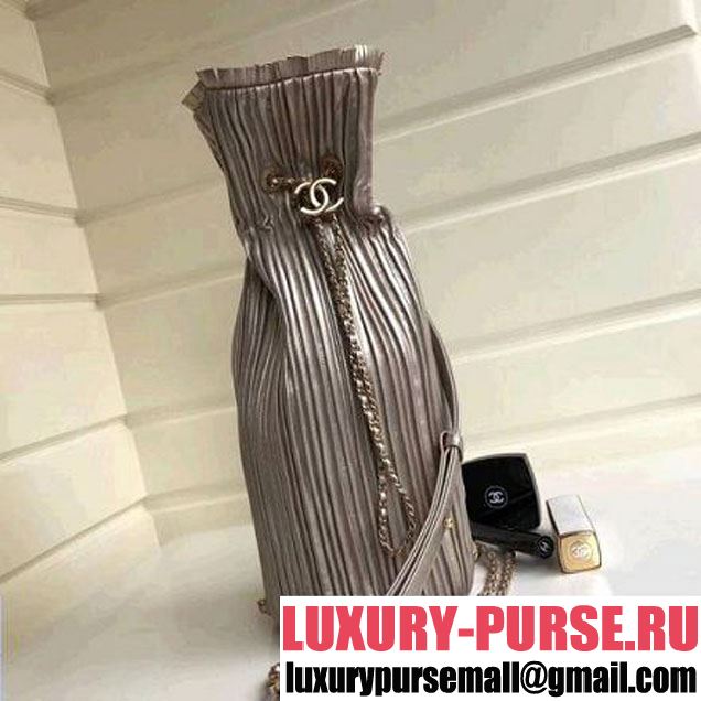 Chanel Coco Pleats Medium Backpack Bag A57142 Gold 2018 (1A111-8030510 )