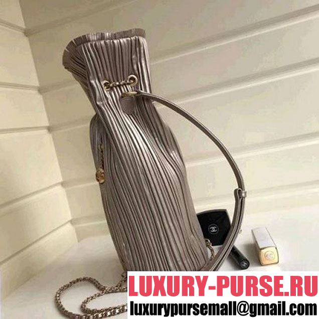 Chanel Coco Pleats Medium Backpack Bag A57142 Gold 2018 (1A111-8030510 )