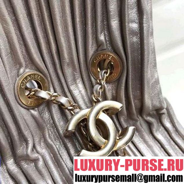 Chanel Coco Pleats Medium Backpack Bag A57142 Gold 2018 (1A111-8030510 )
