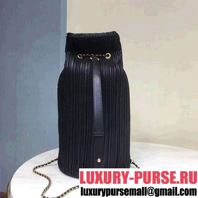 Chanel Coco Pleats Large Backpack Bag A57146 Black 2018 (1A111-8030509 )