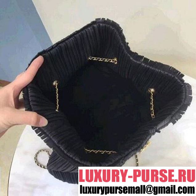 Chanel Coco Pleats Large Backpack Bag A57146 Black 2018 (1A111-8030509 )