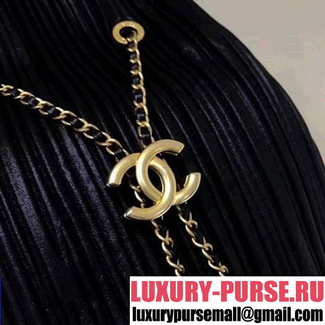 Chanel Coco Pleats Large Backpack Bag A57146 Black 2018 (1A111-8030509 )