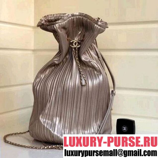 Chanel Coco Pleats Large Backpack Bag A57146 Gold 2018 (1A111-8030508 )