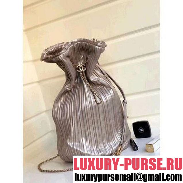 Chanel Coco Pleats Large Backpack Bag A57146 Gold 2018 (1A111-8030508 )