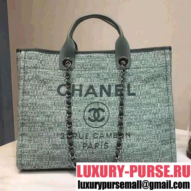 Chanel Deauville Large Shopping Bag A66942 Green 2018 (2A143-8030517 )