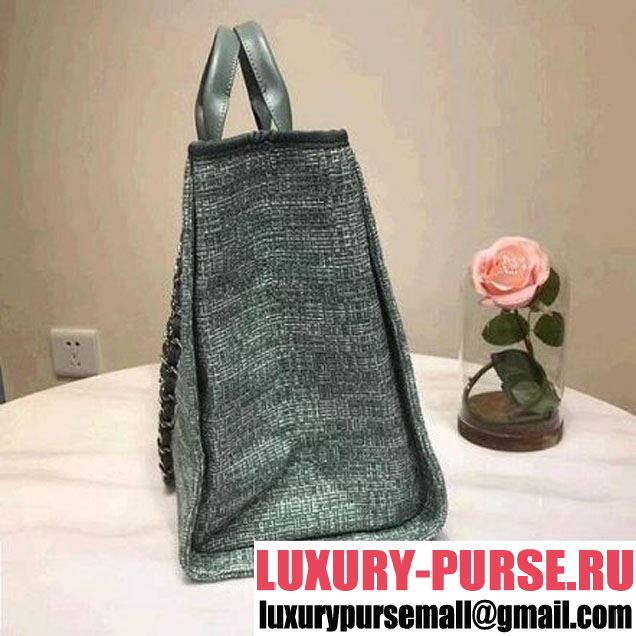 Chanel Deauville Large Shopping Bag A66942 Green 2018 (2A143-8030517 )