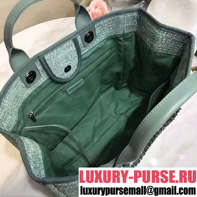 Chanel Deauville Large Shopping Bag A66942 Green 2018 (2A143-8030517 )