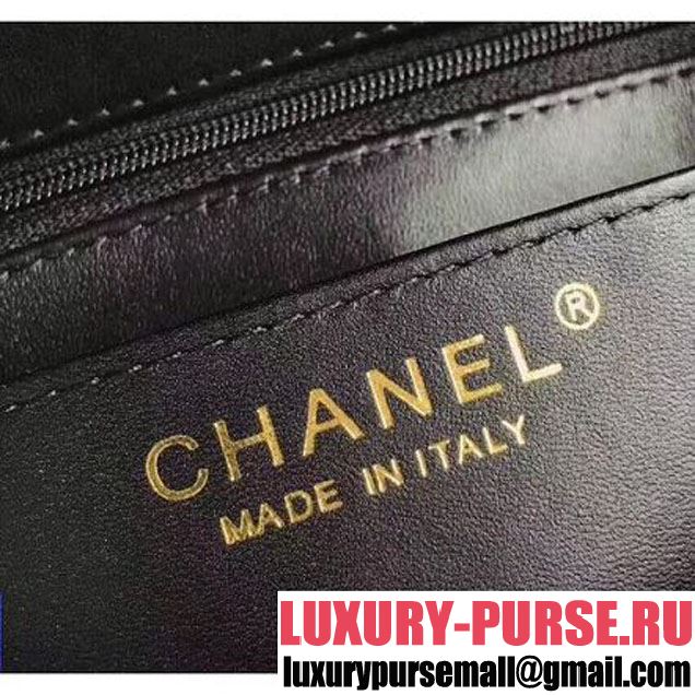 Chanel Braided Woven Canvas Small Classic Flap Bag Gold Hardware Black Cruise 2018  (1A2017-8031017 )