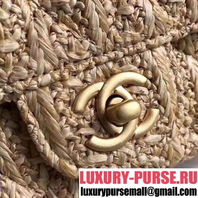 Chanel Braided Woven Canvas Small Classic Flap Bag Gold Hardware Beige Cruise 2018  (1A2017-8031016 )