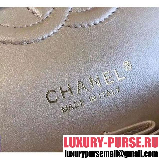Chanel Braided Woven Canvas Medium Classic Flap Bag Gold Hardware Beige Cruise 2018  (1A2017-8031014 )