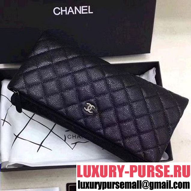 Chanel Quilting Graind Calfskin Folded Case Black (ZMD-8031223 )