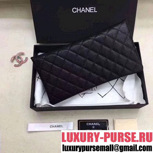 Chanel Quilting Graind Calfskin Folded Case Black (ZMD-8031223 )
