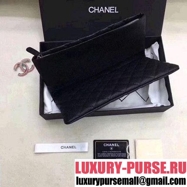 Chanel Quilting Graind Calfskin Folded Case Black (ZMD-8031223 )
