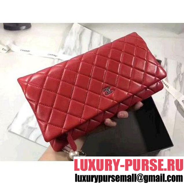Chanel Quilting Lambskin Folded Case Red (ZMD-8031222 )