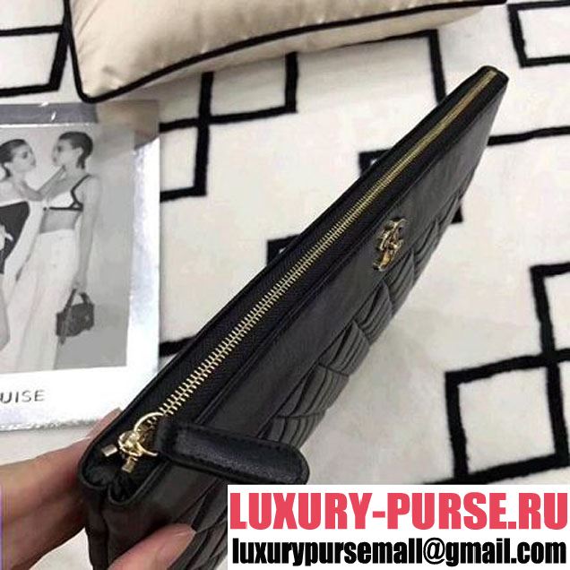 Chanel  Quilting Lambskin Large Pouch Black (LZ-8031318 )