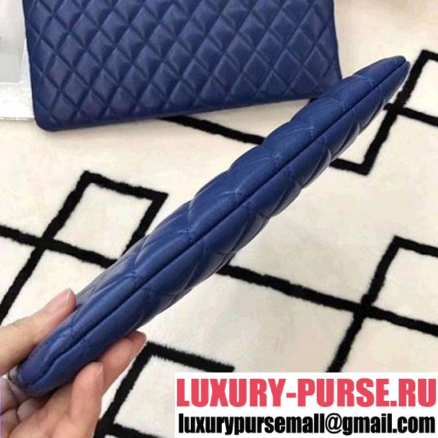 Chanel Two-tone Quilting Lambskin Small Pouch Black/Blue (LZ-8031317 )