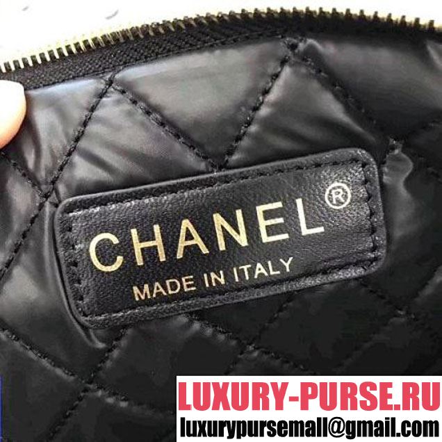 Chanel Two-tone Quilting Lambskin Small Pouch Black/Blue (LZ-8031317 )