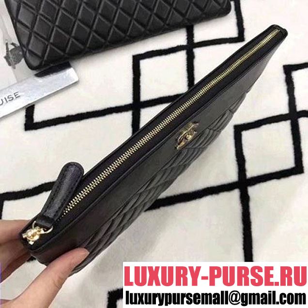 Chanel Quilting Lambskin Small Pouch Black (LZ-8031316 )