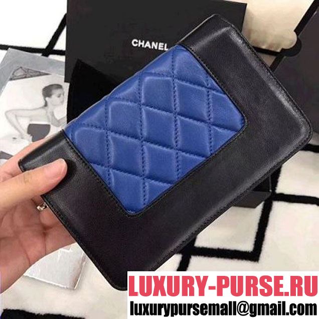 Chanel Two-tone Lambskin Wallet on Chain WOC Bag Black/Blue (LZ-8031315 )