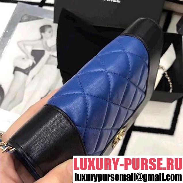 Chanel Two-tone Lambskin Wallet on Chain WOC Bag Black/Blue (LZ-8031315 )