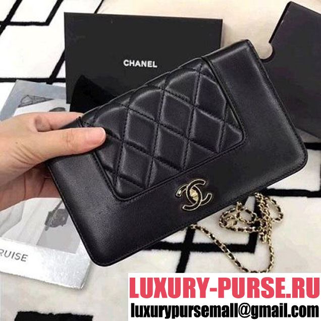 Chanel Black Lambskin Wallet on Chain WOC Bag (LZ-8031314 )