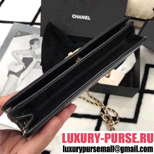 Chanel Black Lambskin Wallet on Chain WOC Bag (LZ-8031314 )