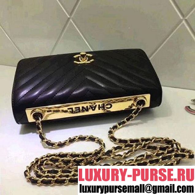 Chanel Chevron Lambskin Trendy CC Wallet on Chain WOC Bag Black 2018 (ZMD-8031307 )