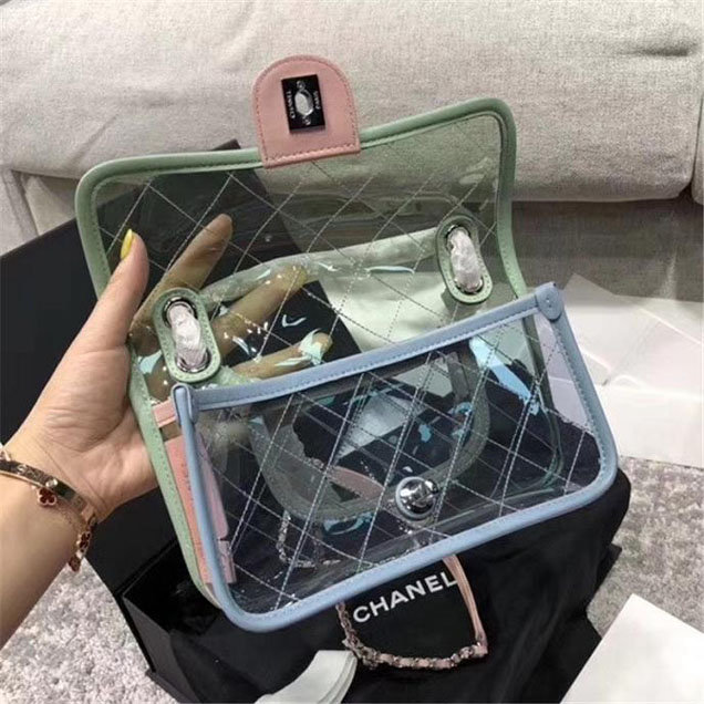 Chanel Small Coco Splash Flap Bag in PVC A57408 Pink