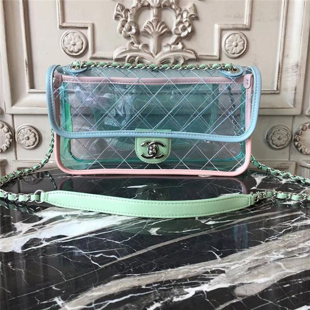 Chanel Medium Coco Splash Flap Bag in PVC A57409 Green