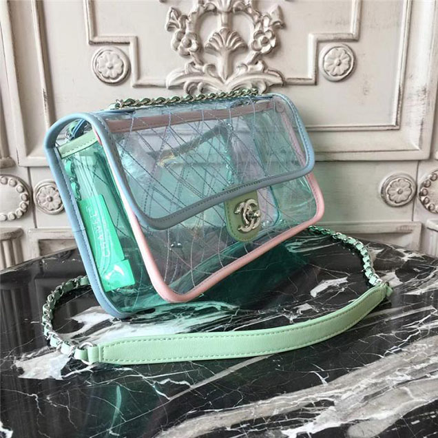 Chanel Medium Coco Splash Flap Bag in PVC A57409 Green