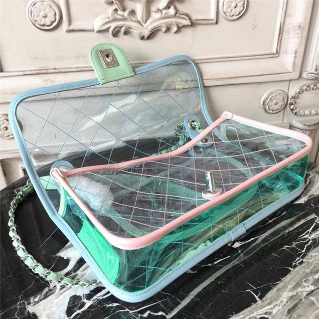Chanel Medium Coco Splash Flap Bag in PVC A57409 Green